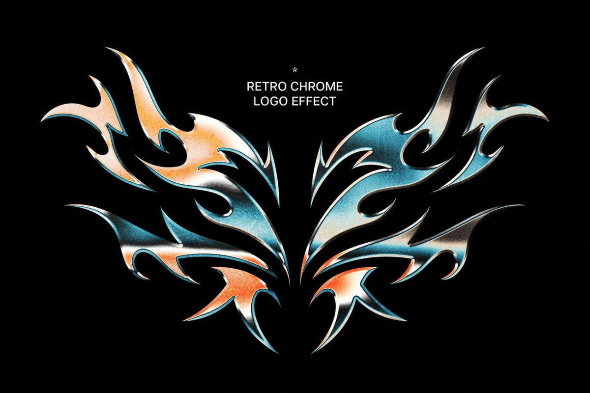 Retro Chrome Logo Effect, effet de texte chrome rétro pour Photoshop
