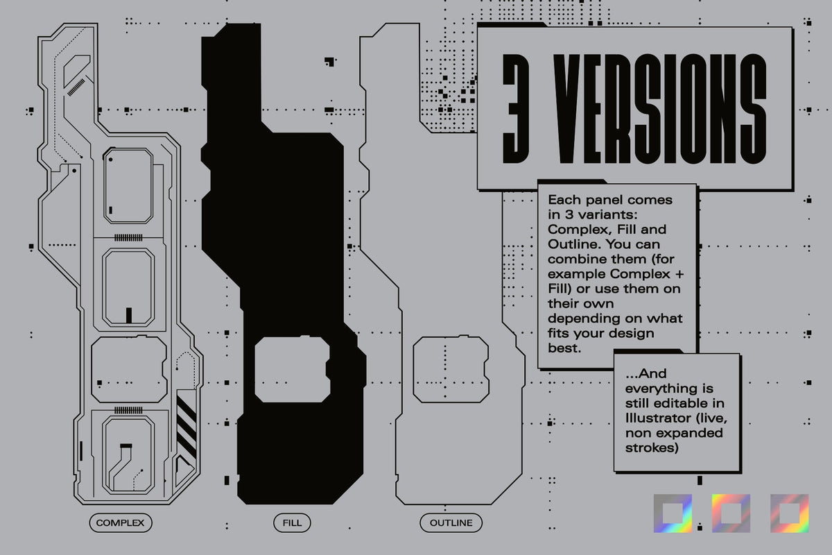Aperçu 2 sur 12 de Sci-Fi Panels Vector Pack, ressource Vectors par MiksKS