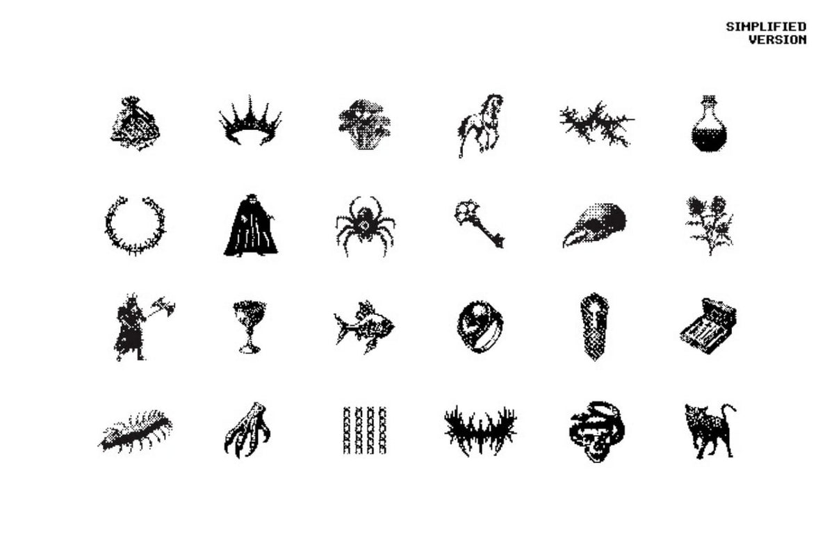 Aperçu 2 sur 6 de Dark Aesthetic Dithering Bundle, ressource Mockups par HYTRAPE