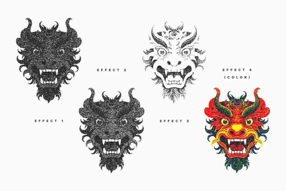 Aperçu 2 sur 7 de Stipple Dot Work Effects, ressource Mockups par HYTRAPE