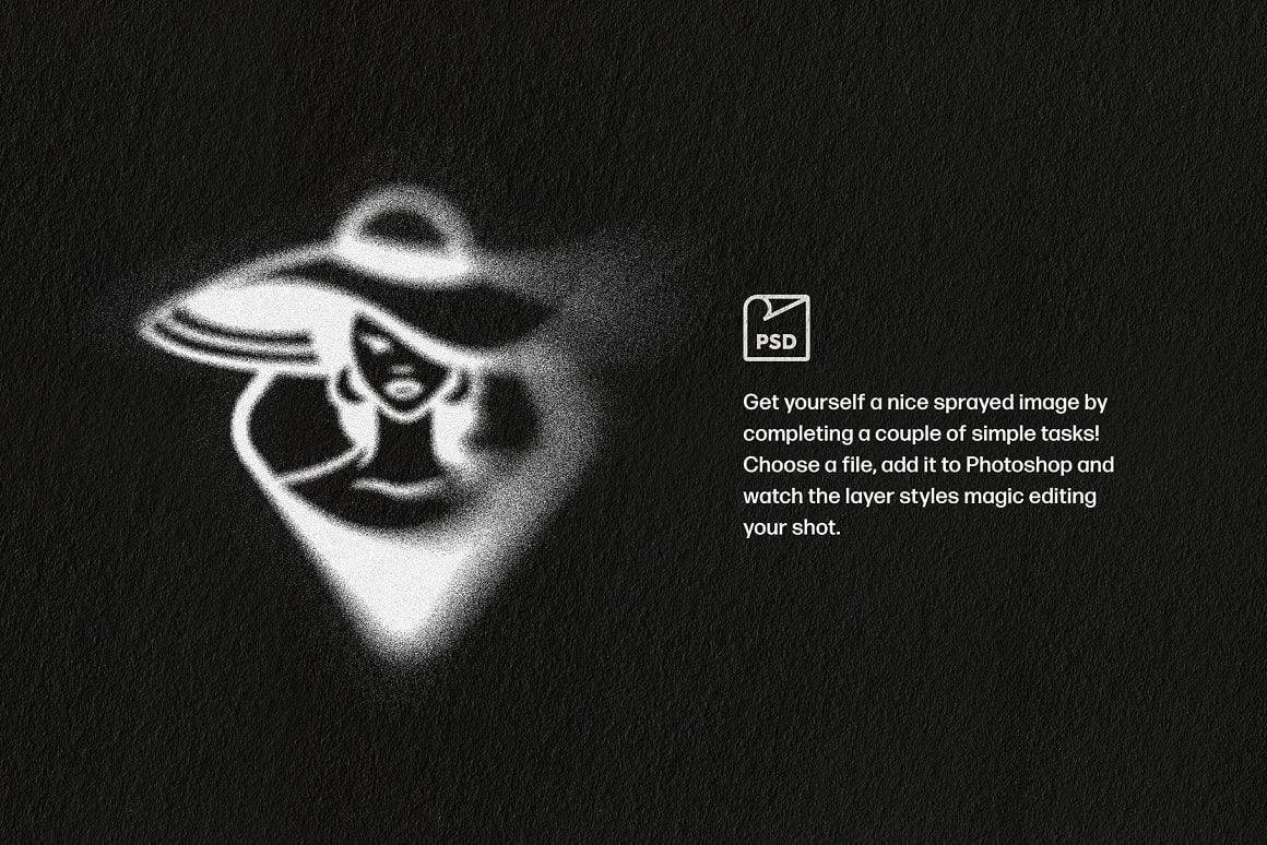 Aperçu 4 sur 5 de Spray Stencil Layer Style, ressource Mockups par HYTRAPE