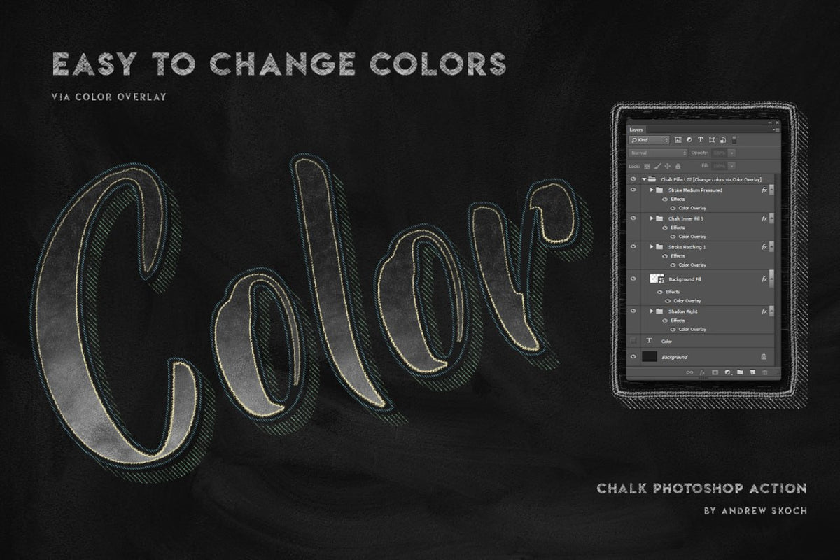 Aperçu 5 sur 7 de Chalk Lettering Effect, ressource Graphisme par Andrew Skoch