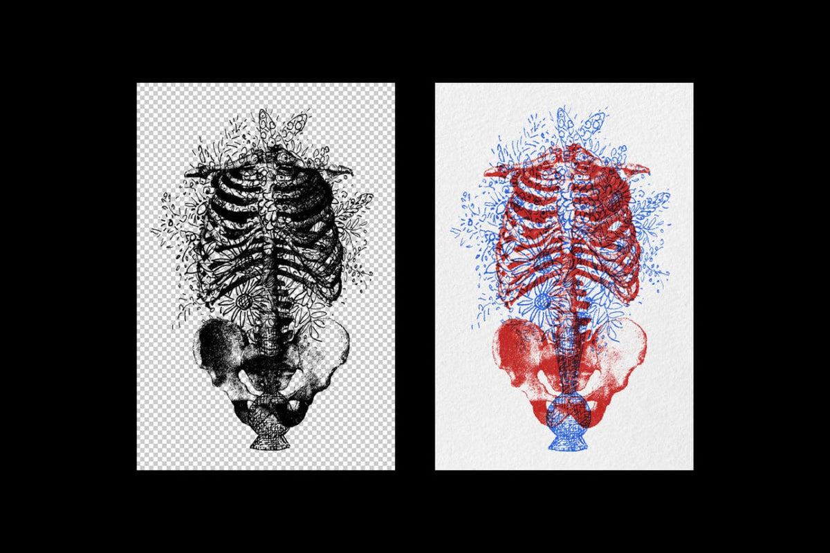 Aperçu 3 sur 4 de Risograph Vintage Overpint, ressource Mockups par HYTRAPE
