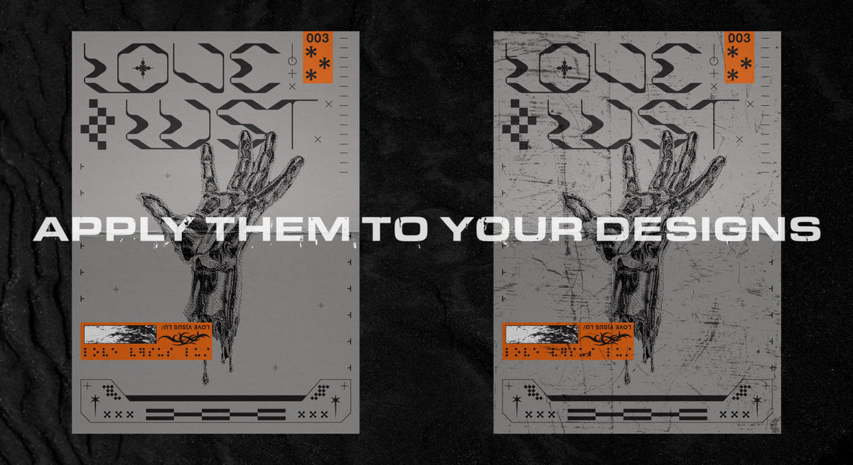 Aperçu 5 sur 5 de DIRTY GRUNGE TEXTURE PACK, ressource Mockups par HYTRAPE