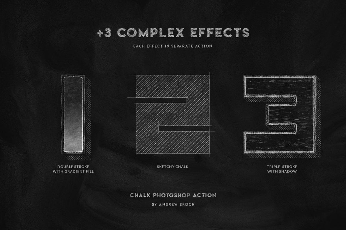 Aperçu 3 sur 7 de Chalk Lettering Effect, ressource Graphisme par Andrew Skoch