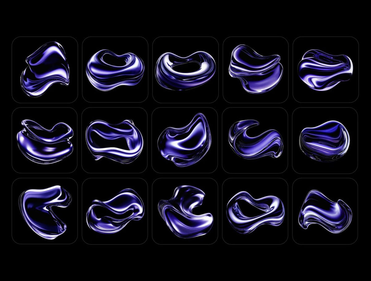 Aperçu 2 sur 4 de Aura "30+ Chrome Liquid Background", ressource Mockups par HYTRAPE