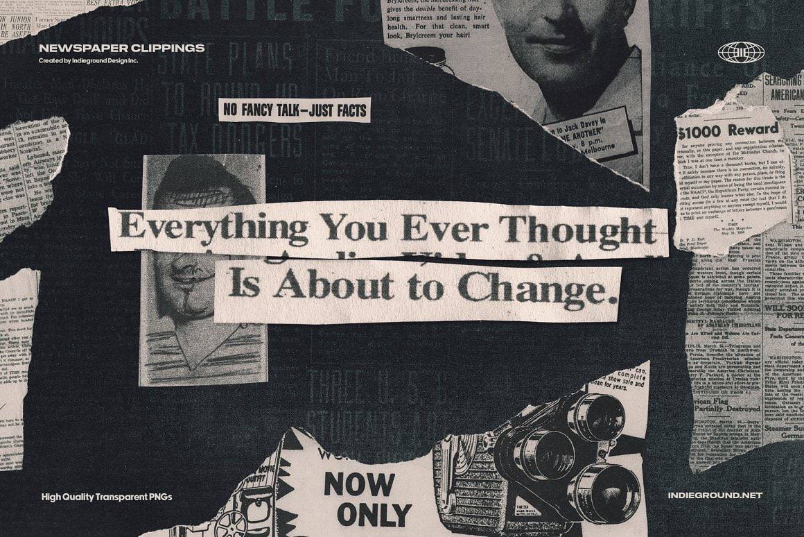 Aperçu 2 sur 7 de Newspaper Clippings, ressource Mockups par HYTRAPE