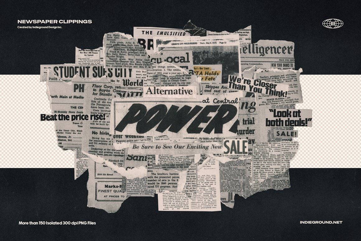 Aperçu 3 sur 7 de Newspaper Clippings, ressource Mockups par HYTRAPE