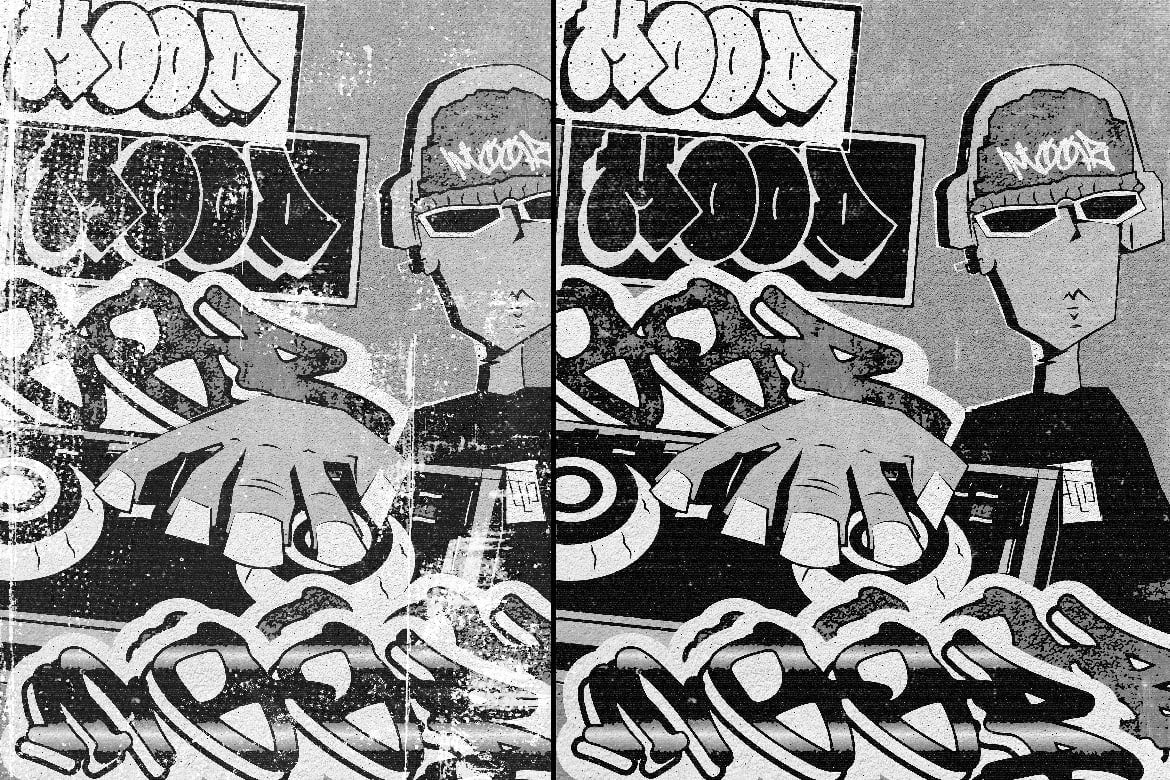 Aperçu 3 sur 3 de Bitmap Grunge Noise Texture, ressource Mockups par HYTRAPE