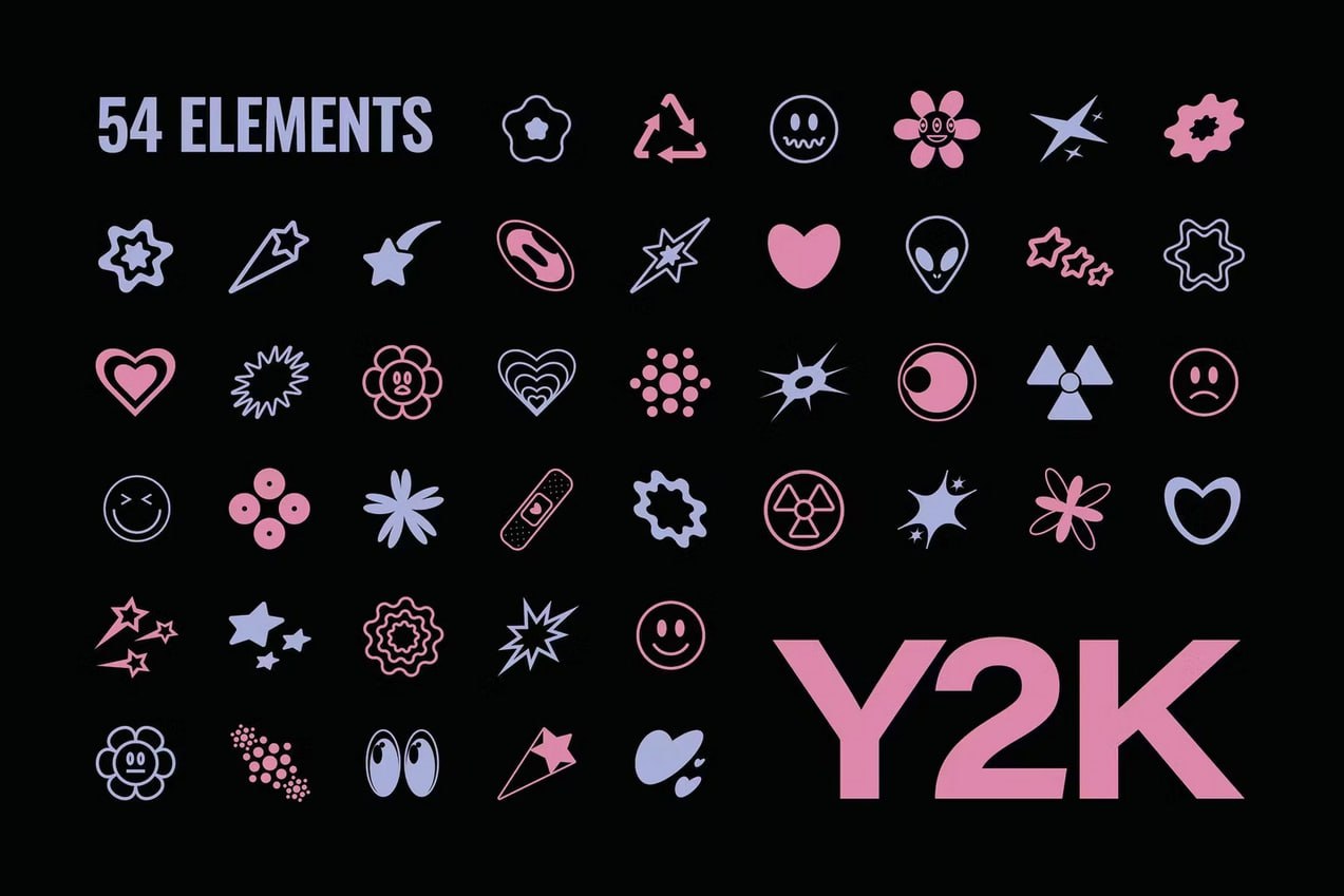 Y2K Metamodern Shapes Set