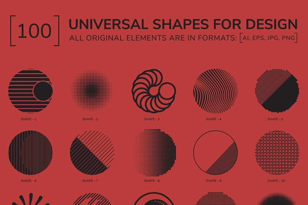 Aperçu 2 sur 2 de 100 Geometric Shapes, ressource Mockups par HYTRAPE