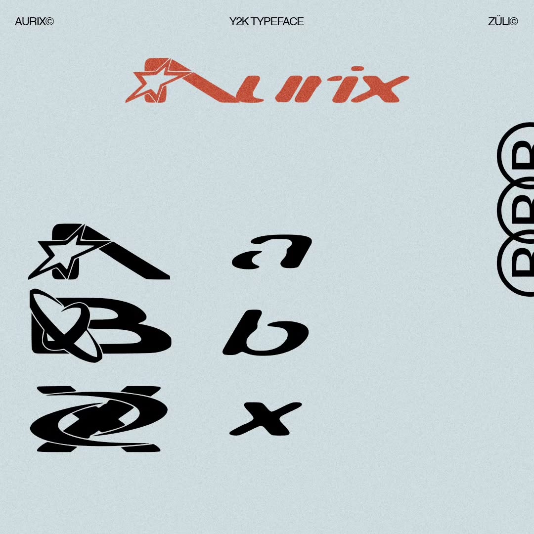 Aperçu 3 sur 6 de Aürix - Free Y2k Typeface, ressource Fonts par Züli