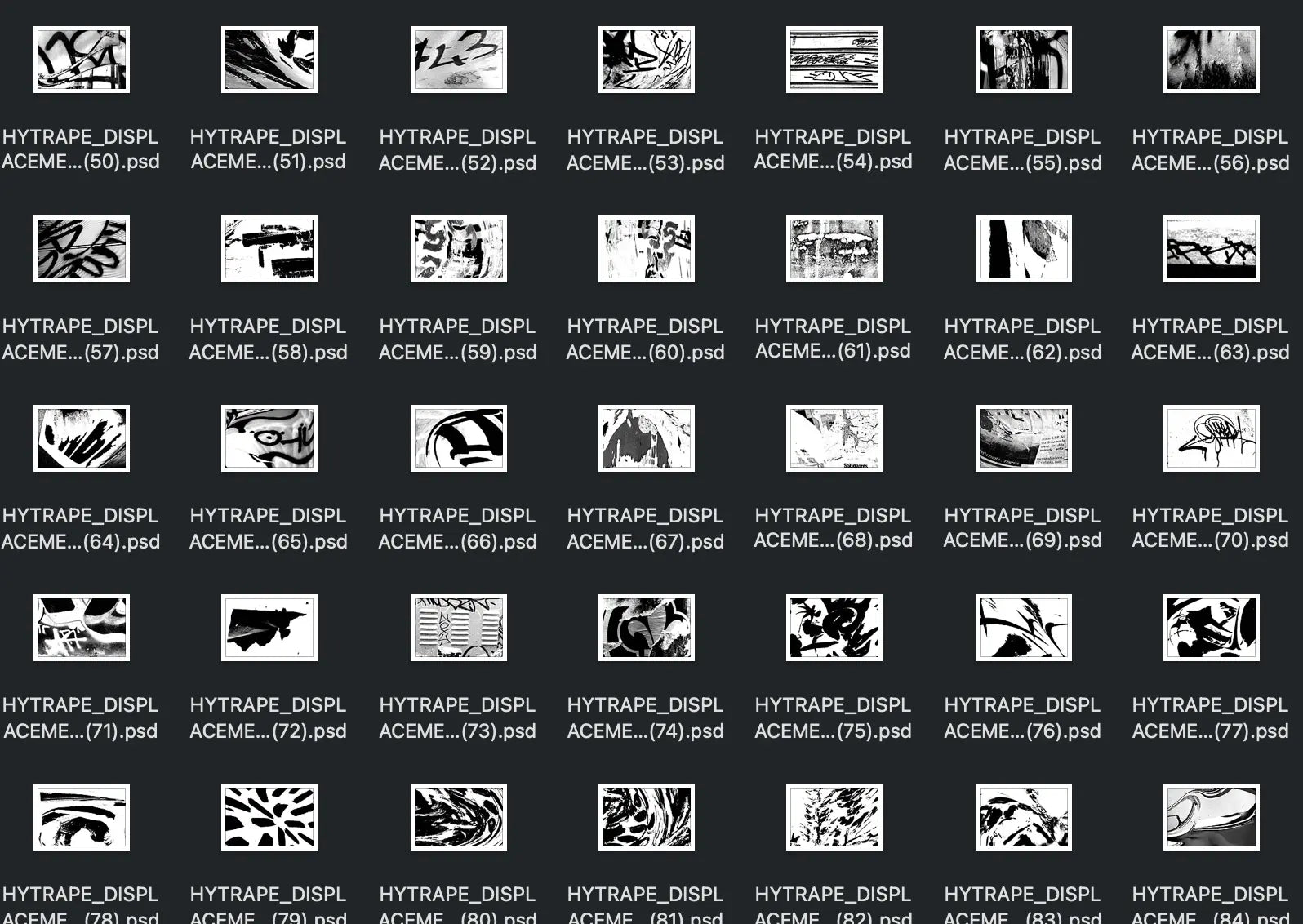 +100 DISPLACEMENT MAPS HYTRAPE