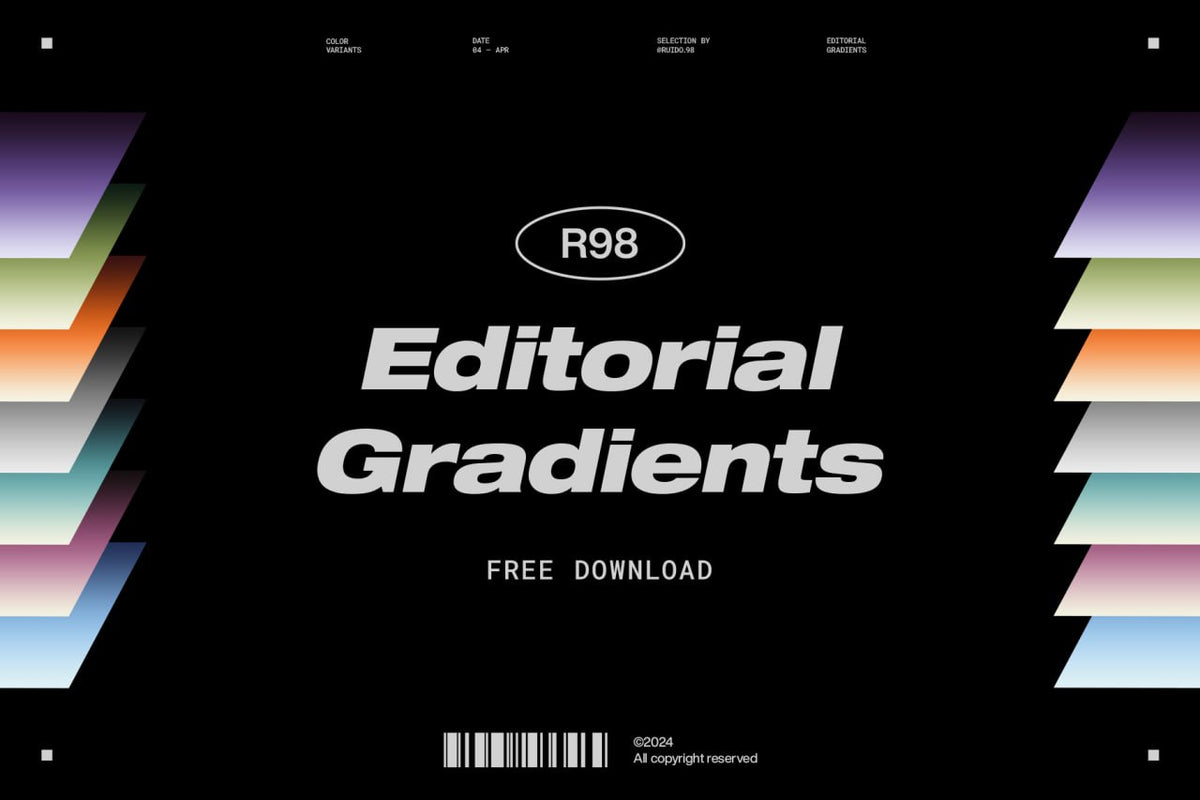 Aperçu principal de Collection de Dégradés Éditoriaux - R98, ressource Mockups par Ruido98