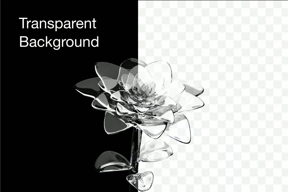 Aperçu 4 sur 5 de Illustration de fleurs en verre 3D, ressource 3D par Spacepixelcreative