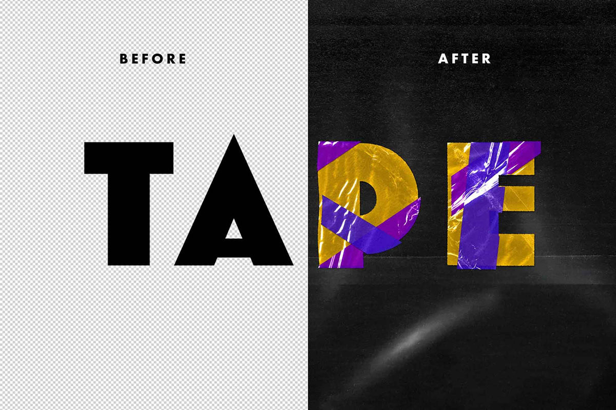Aperçu 2 sur 4 de Plastic Tape Text Effect, ressource Fonts par HYTRAPE