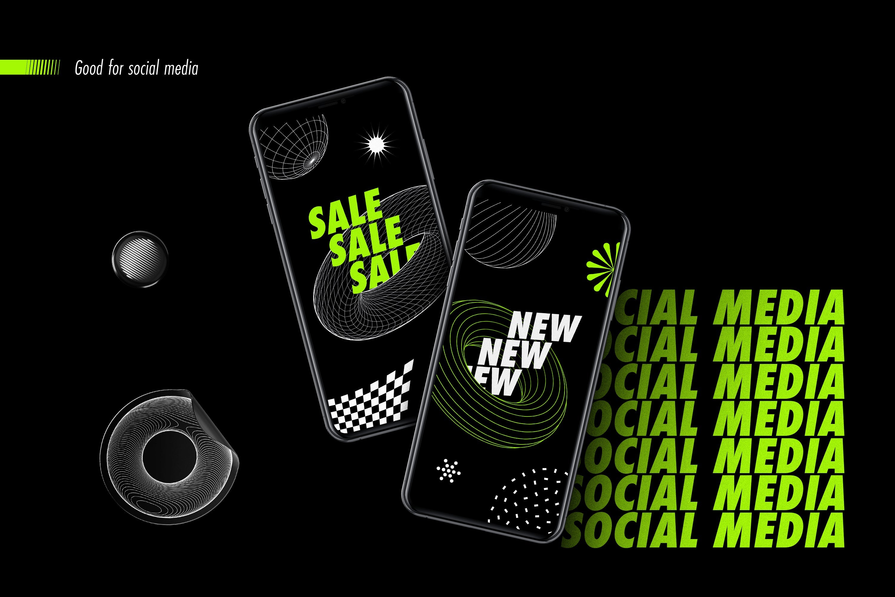 Colección de formas abstractas: 100 elementos de diseño