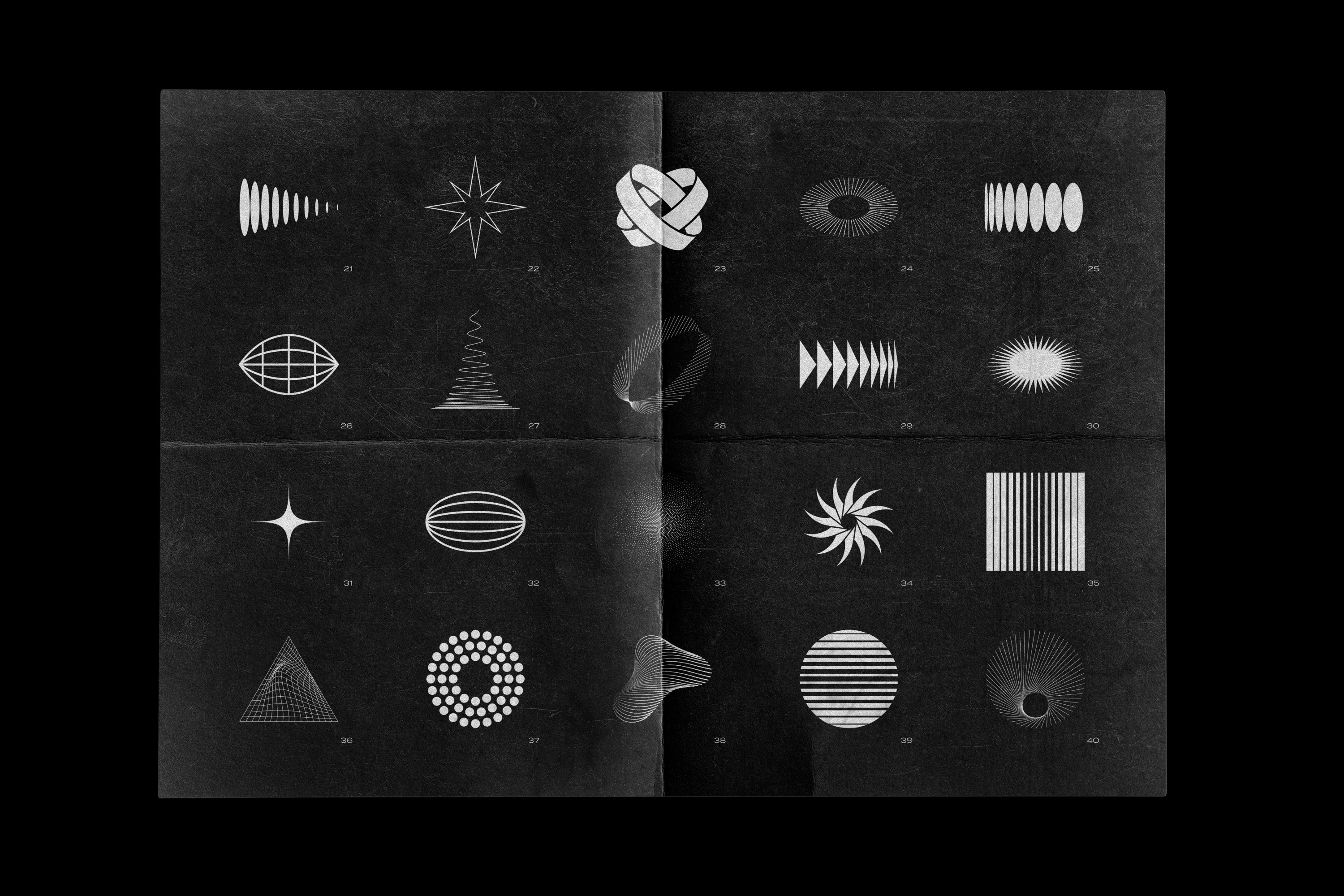 Colección de formas abstractas: 100 elementos de diseño