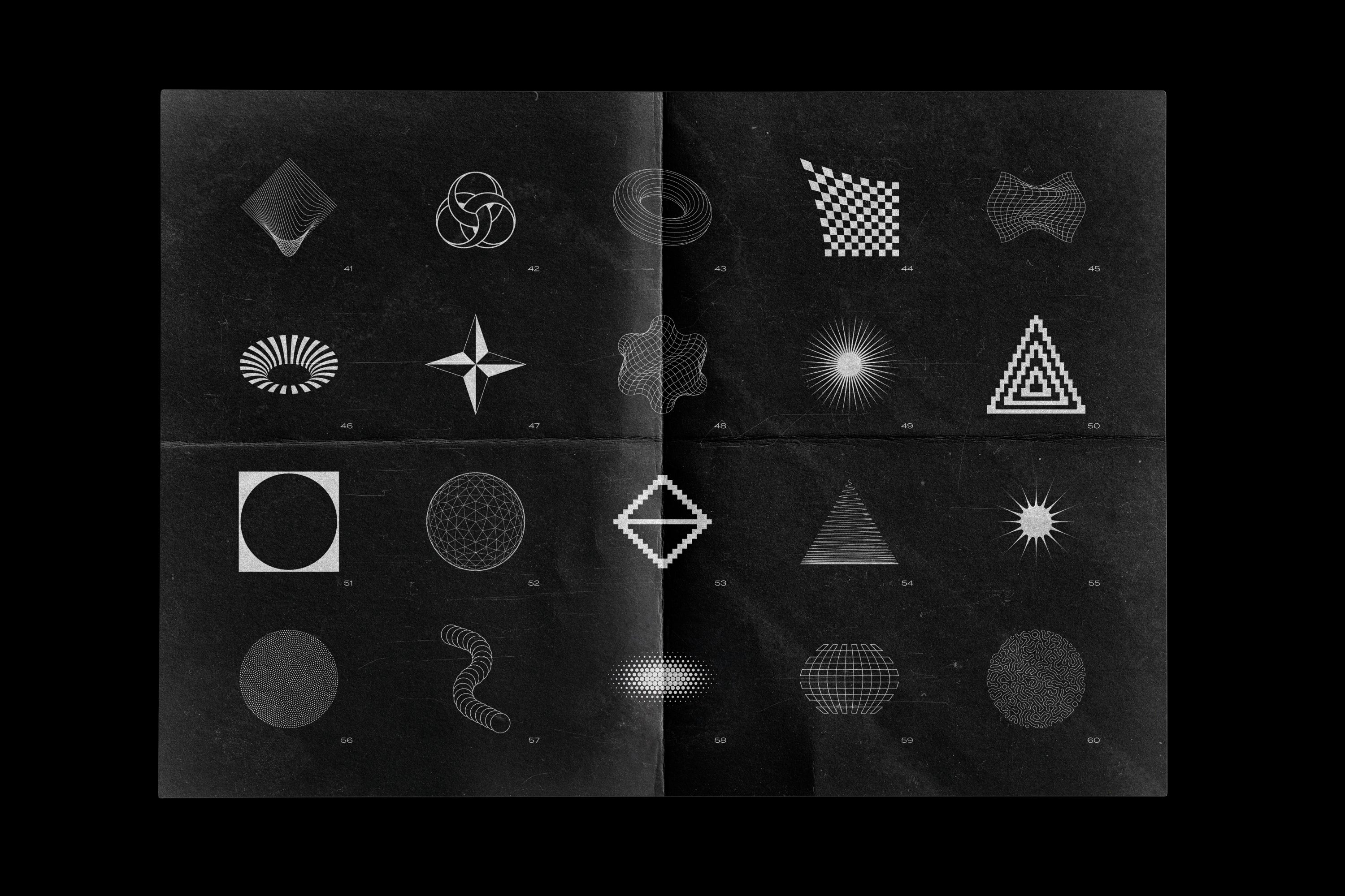 Colección de formas abstractas: 100 elementos de diseño