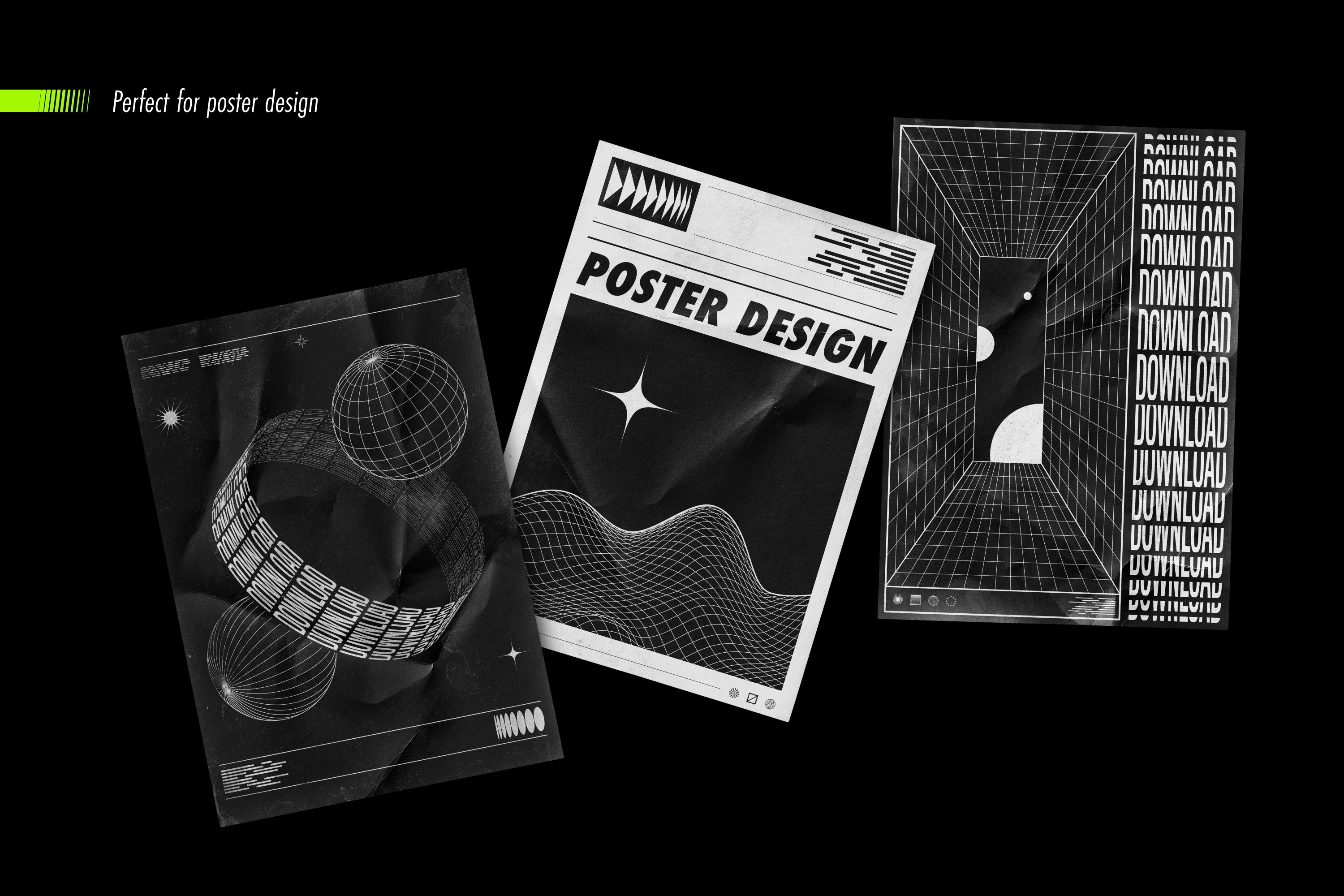 Colección de formas abstractas: 100 elementos de diseño