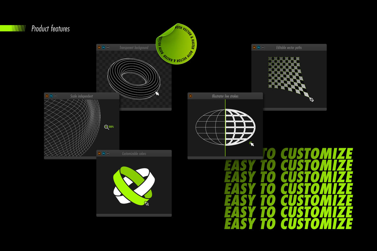 Aperçu 15 sur 20 de Abstract Shapes Collection - 100 Design Elements, ressource Vectors par Samolevsky