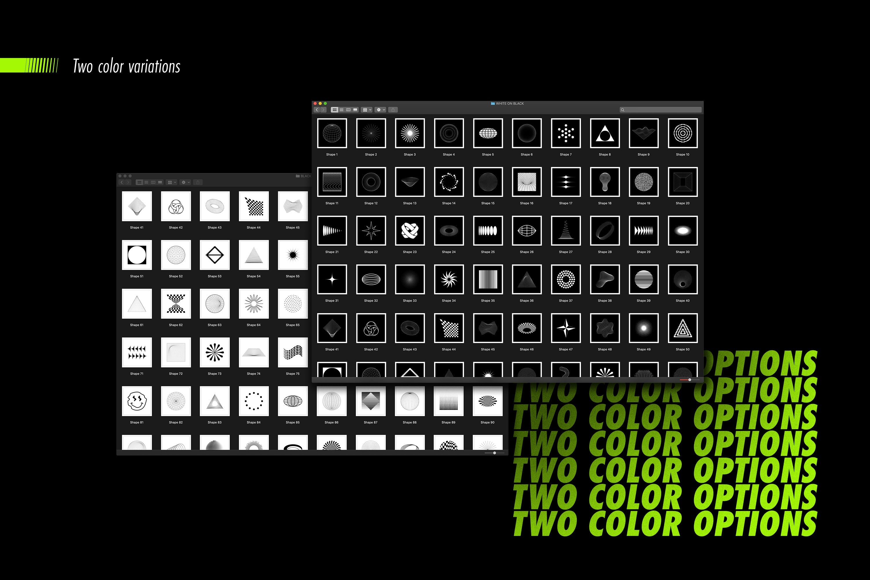 Colección de formas abstractas: 100 elementos de diseño