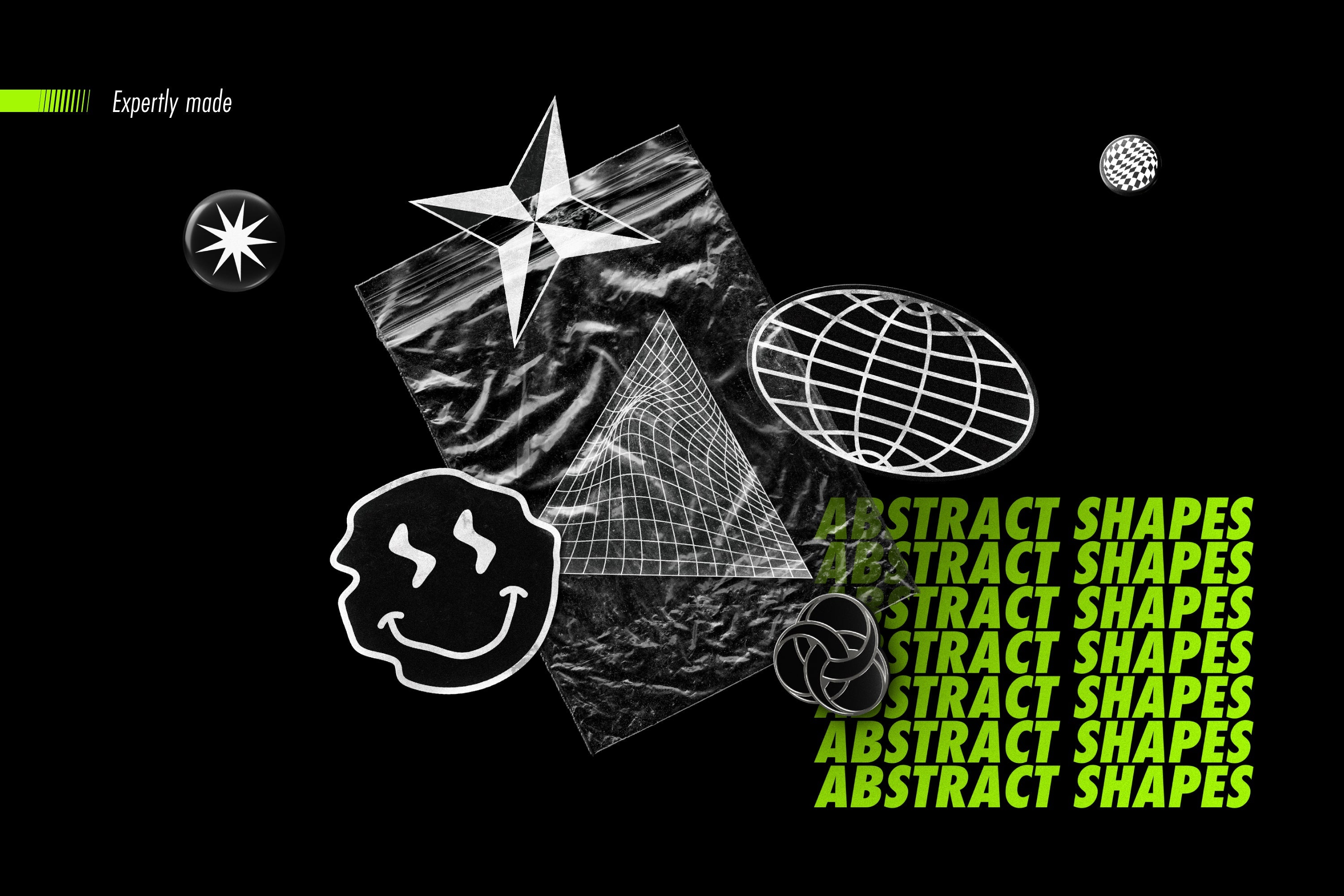 Colección de formas abstractas: 100 elementos de diseño