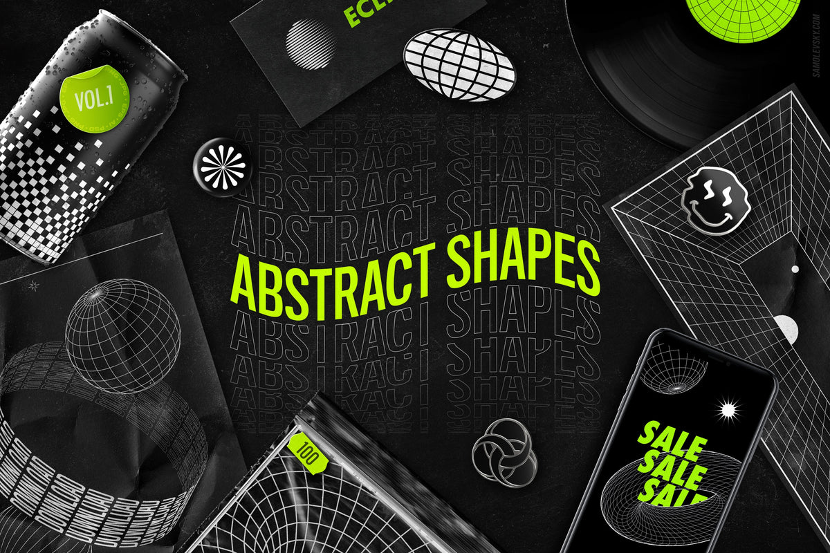 Aperçu 20 sur 20 de Abstract Shapes Collection - 100 Design Elements, ressource Vectors par Samolevsky