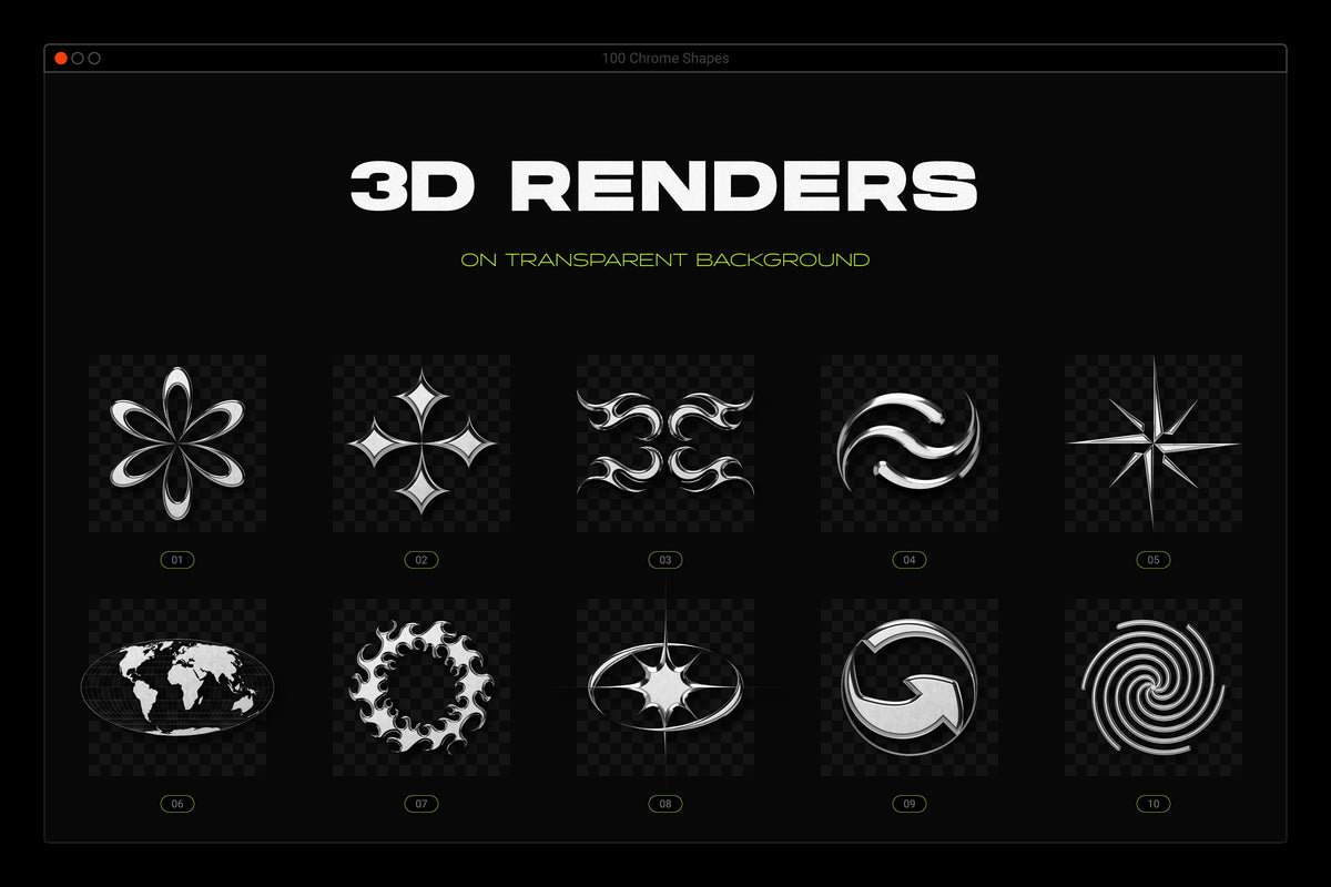 Aperçu 4 sur 25 de Acid and Chrome - Abstract Shapes Bundle, ressource Vectors par Samolevsky