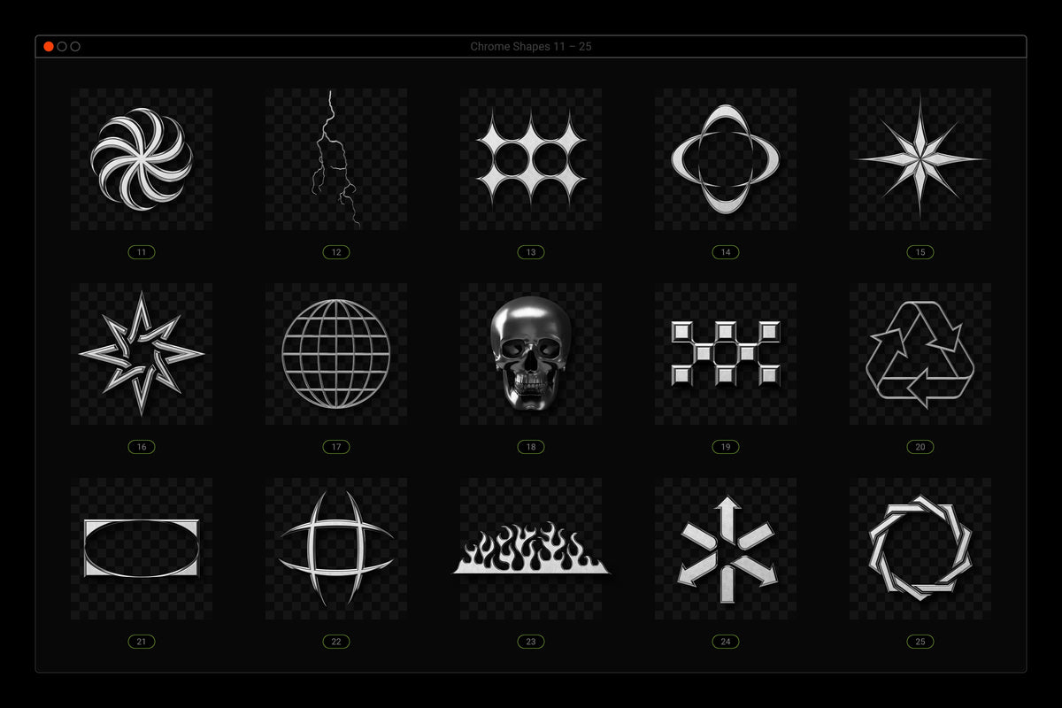 Aperçu 6 sur 25 de Acid and Chrome - Abstract Shapes Bundle, ressource Vectors par Samolevsky