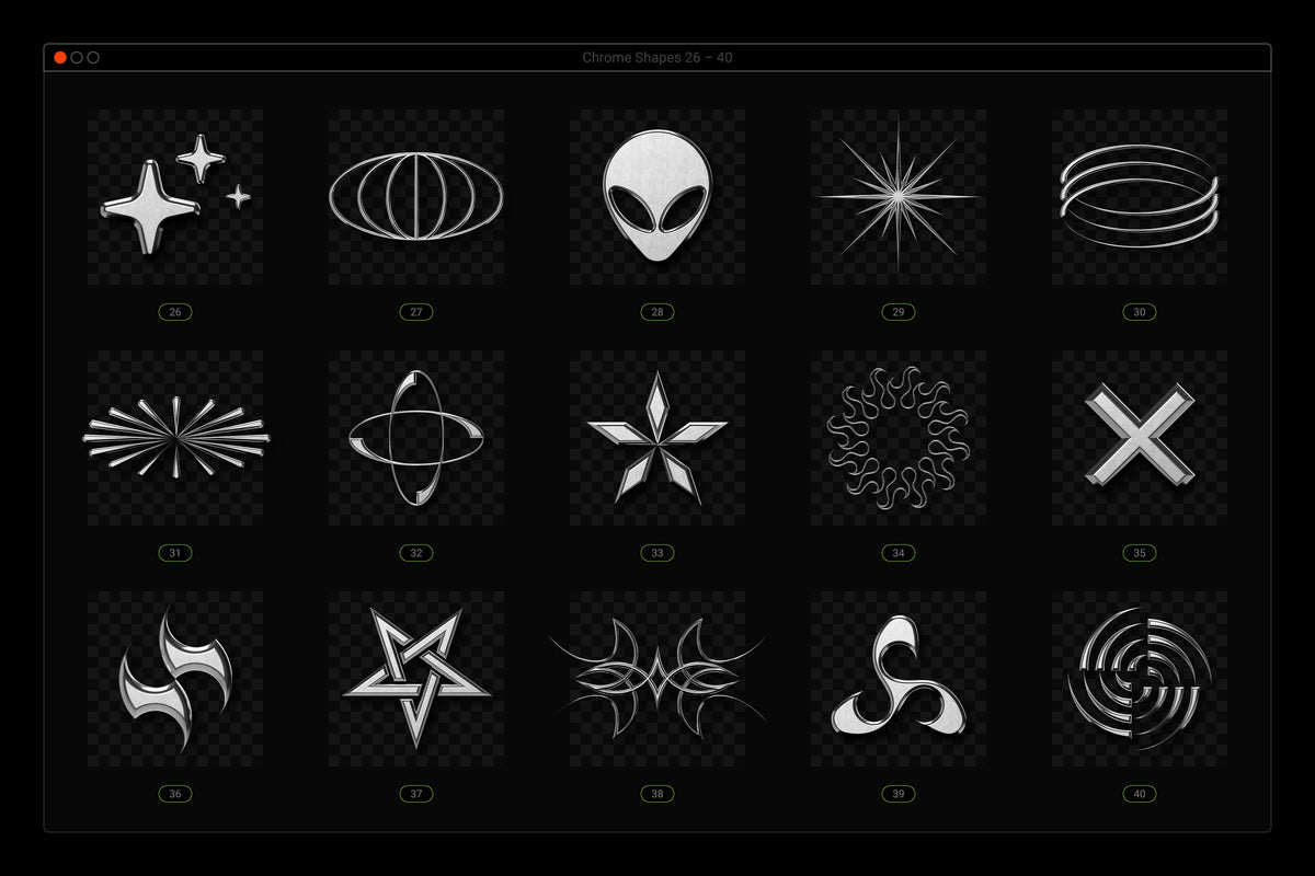 Aperçu 8 sur 25 de Acid and Chrome - Abstract Shapes Bundle, ressource Vectors par Samolevsky