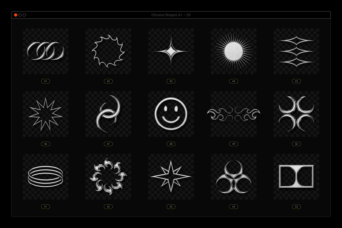 Aperçu 10 sur 25 de Acid and Chrome - Abstract Shapes Bundle, ressource Vectors par Samolevsky