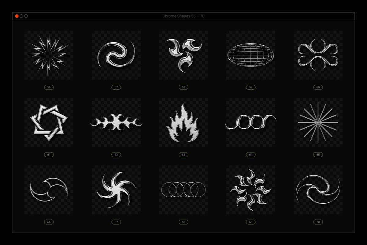 Aperçu 12 sur 25 de Acid and Chrome - Abstract Shapes Bundle, ressource Vectors par Samolevsky