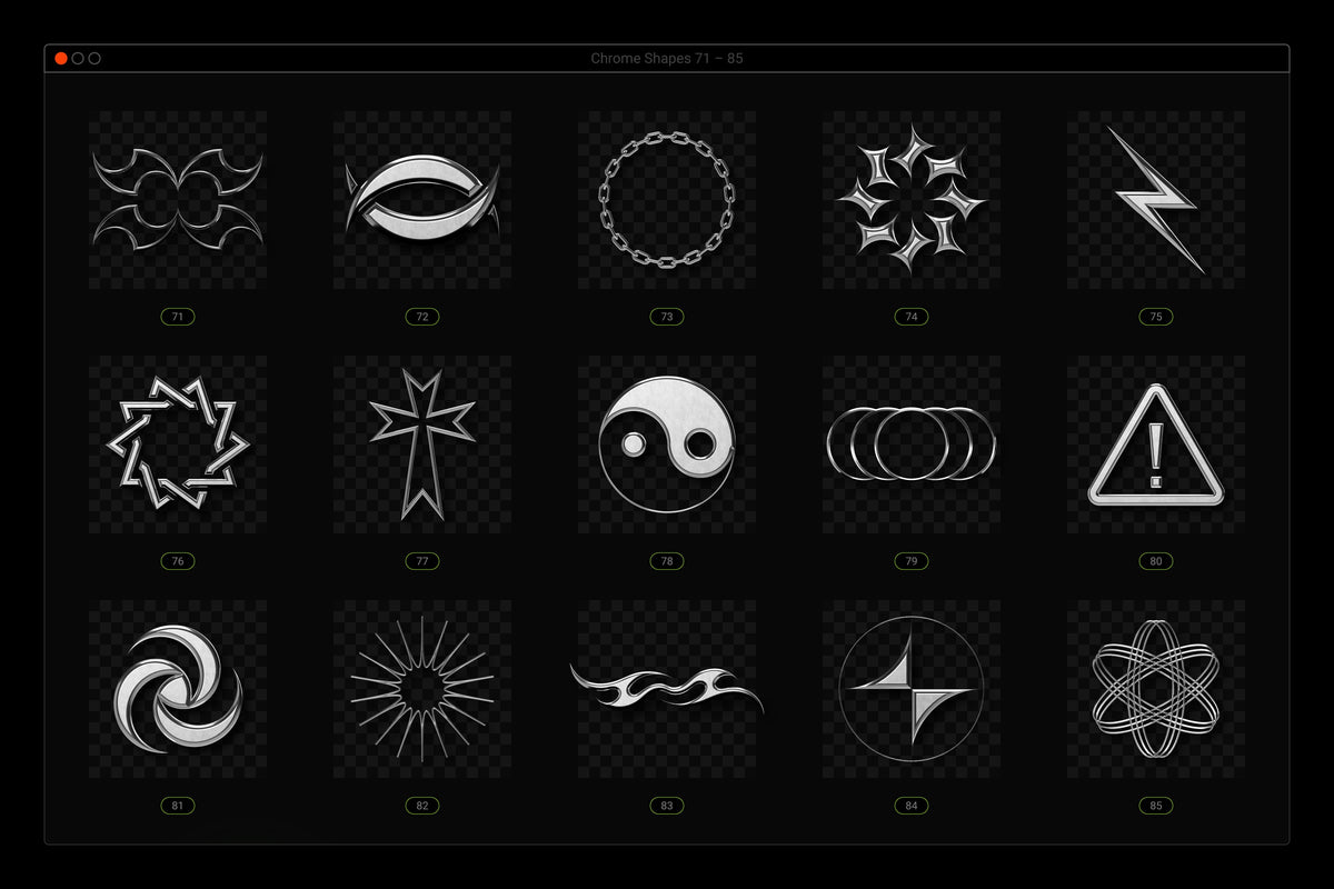 Aperçu 14 sur 25 de Acid and Chrome - Abstract Shapes Bundle, ressource Vectors par Samolevsky