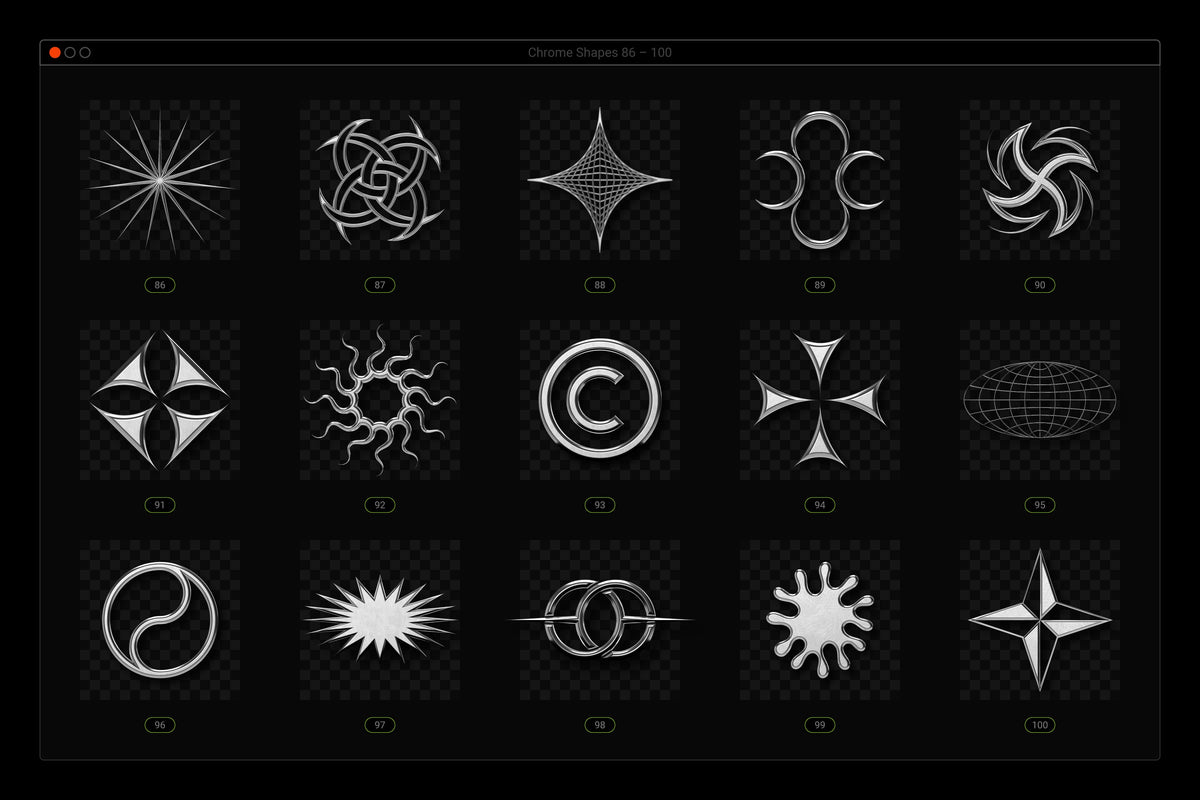 Aperçu 16 sur 25 de Acid and Chrome - Abstract Shapes Bundle, ressource Vectors par Samolevsky