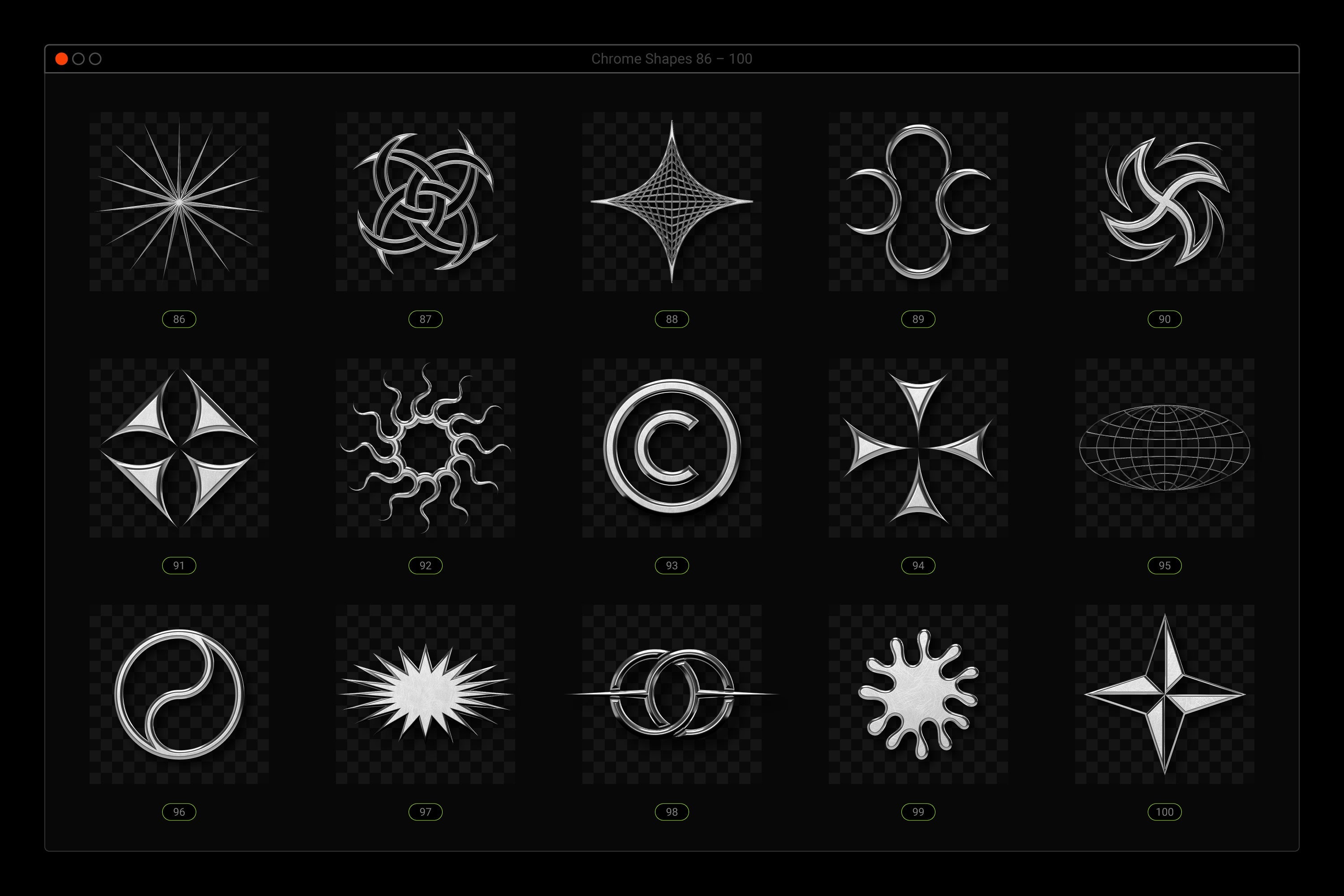 Ácido y cromo - Paquete de formas abstractas