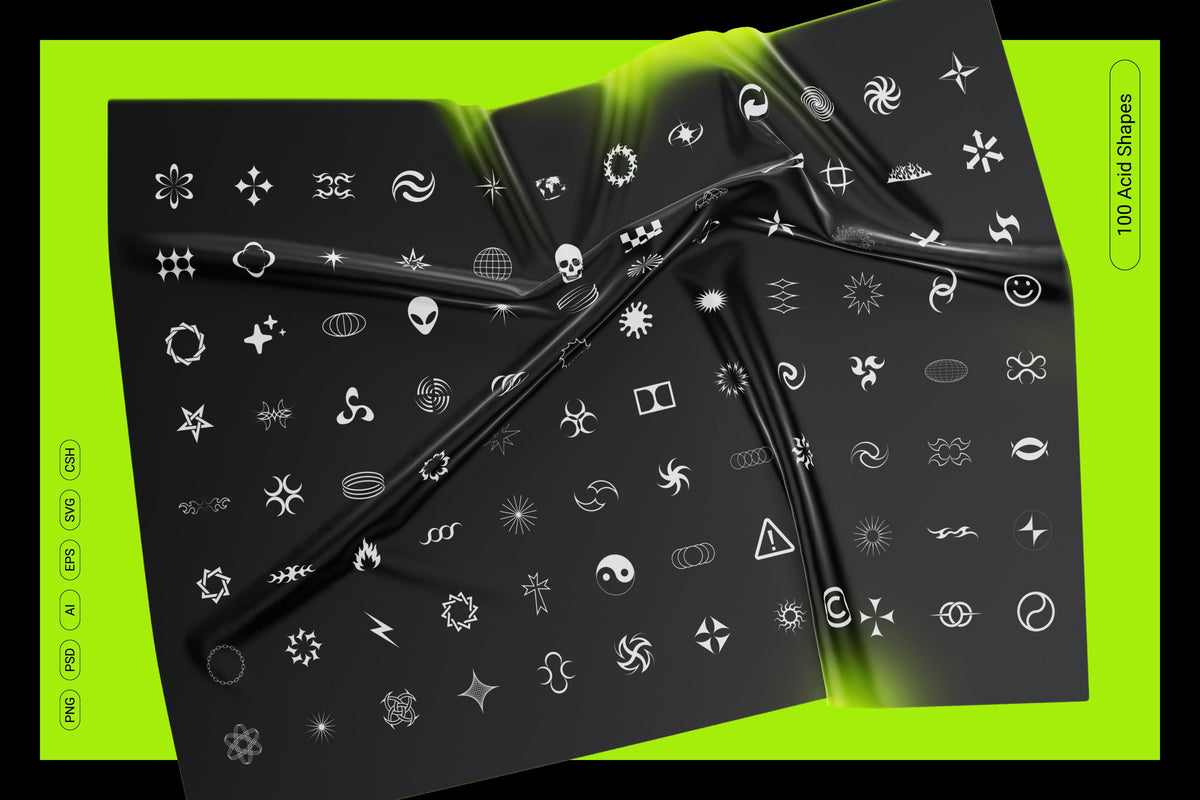 Aperçu 17 sur 25 de Acid and Chrome - Abstract Shapes Bundle, ressource Vectors par Samolevsky