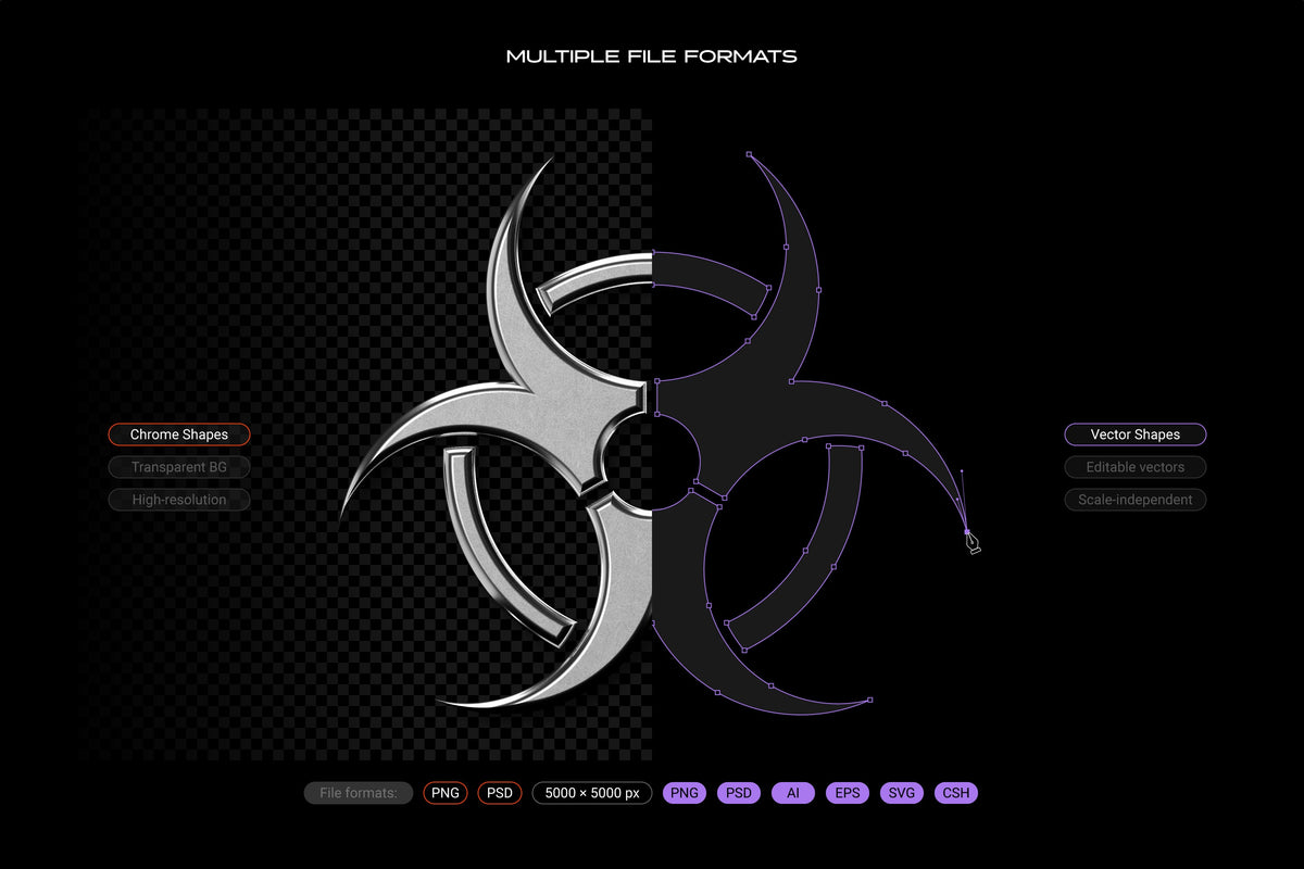 Aperçu 2 sur 26 de Chrome and Vector - Abstract Shapes Bundle, ressource Vectors par Samolevsky