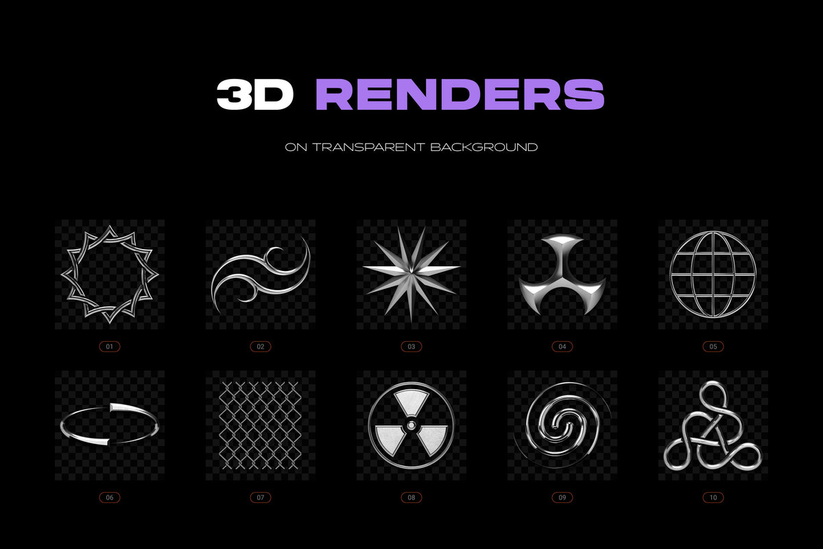 Aperçu 4 sur 26 de Chrome and Vector - Abstract Shapes Bundle, ressource Vectors par Samolevsky