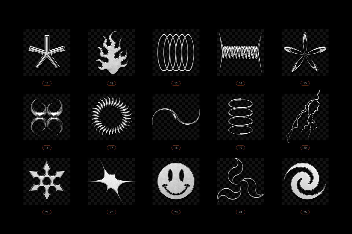 Aperçu 6 sur 26 de Chrome and Vector - Abstract Shapes Bundle, ressource Vectors par Samolevsky