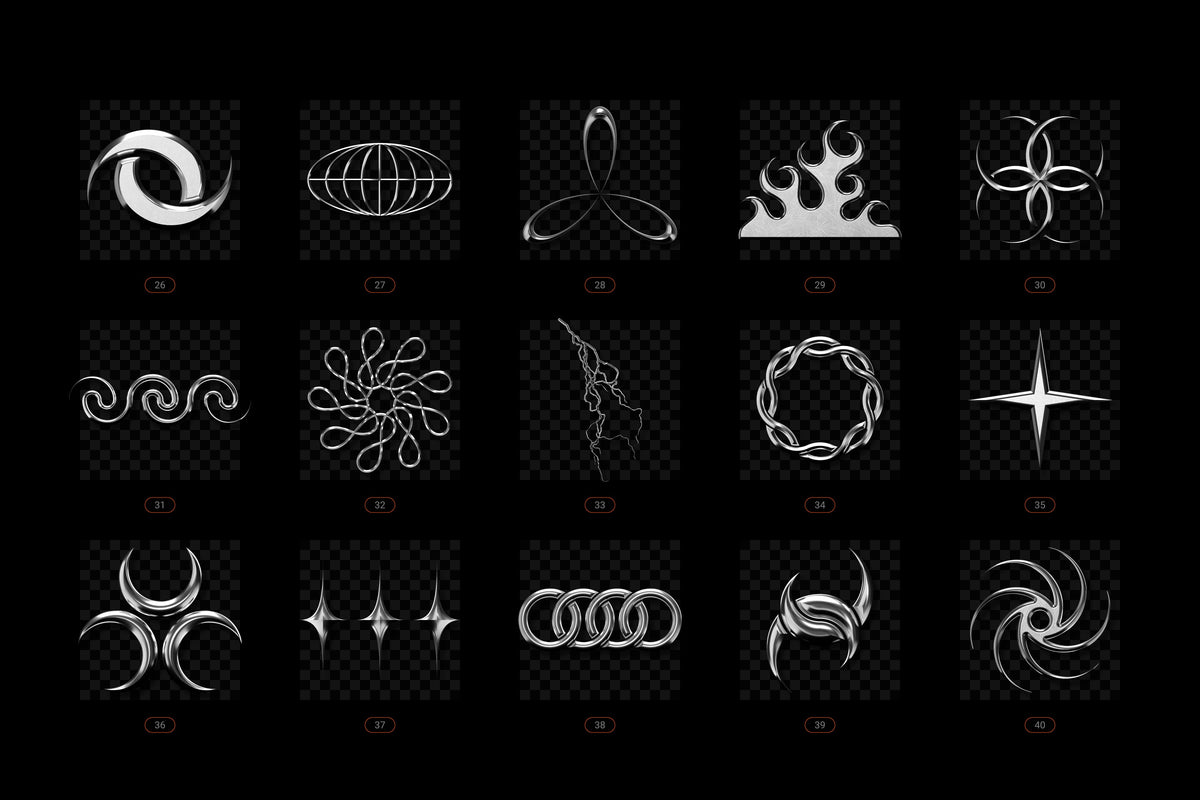 Aperçu 8 sur 26 de Chrome and Vector - Abstract Shapes Bundle, ressource Vectors par Samolevsky