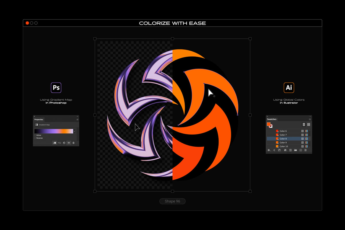 Aperçu 11 sur 26 de Chrome and Vector - Abstract Shapes Bundle, ressource Vectors par Samolevsky