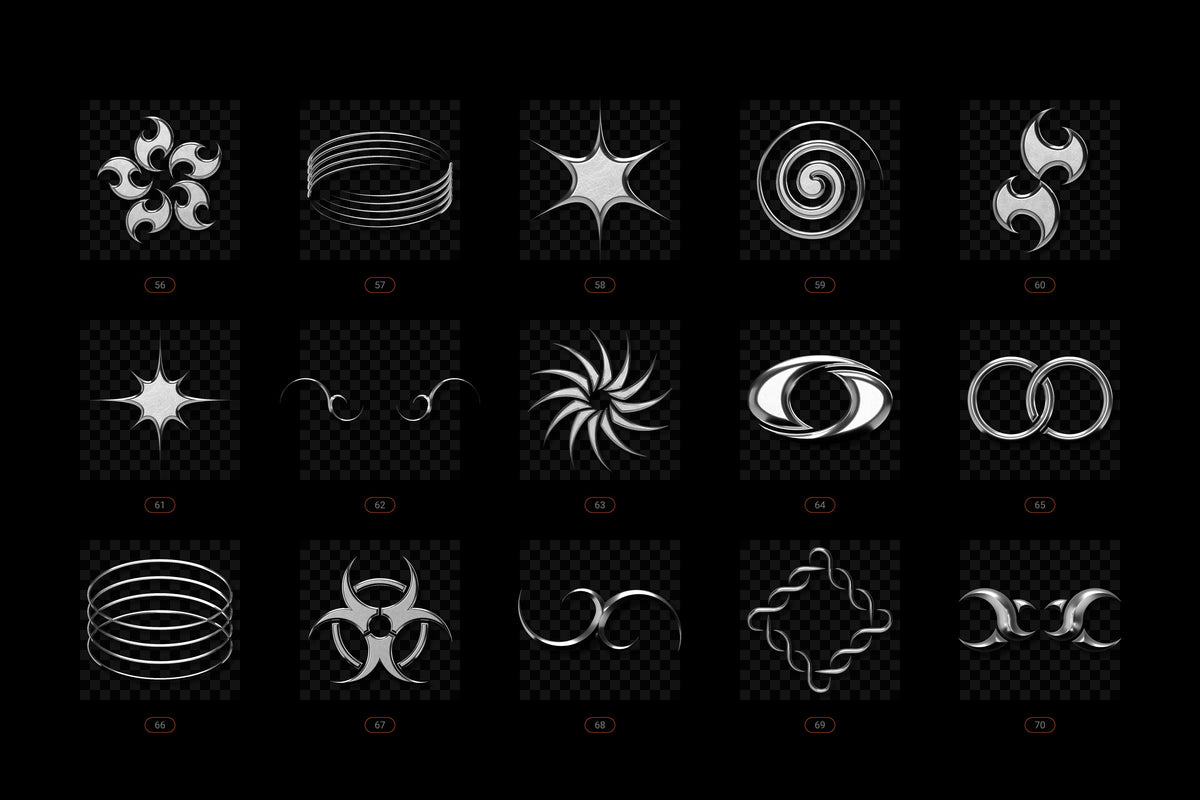 Aperçu 12 sur 26 de Chrome and Vector - Abstract Shapes Bundle, ressource Vectors par Samolevsky