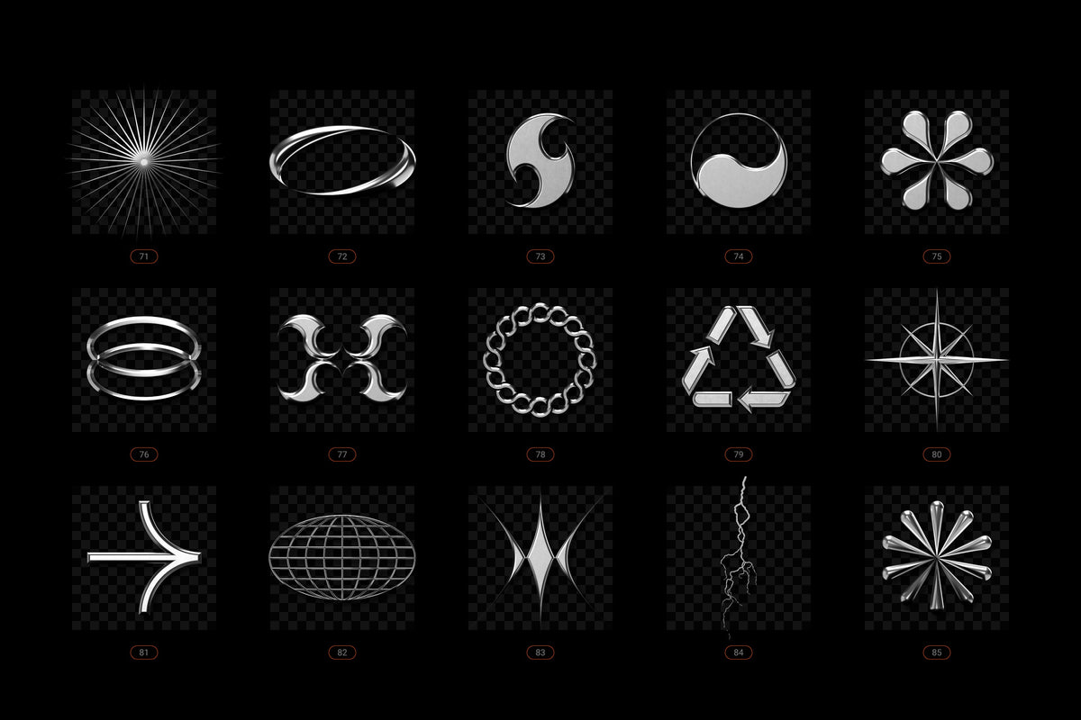 Aperçu 14 sur 26 de Chrome and Vector - Abstract Shapes Bundle, ressource Vectors par Samolevsky