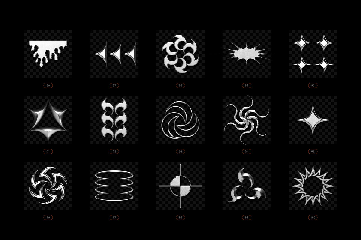 Aperçu 16 sur 26 de Chrome and Vector - Abstract Shapes Bundle, ressource Vectors par Samolevsky