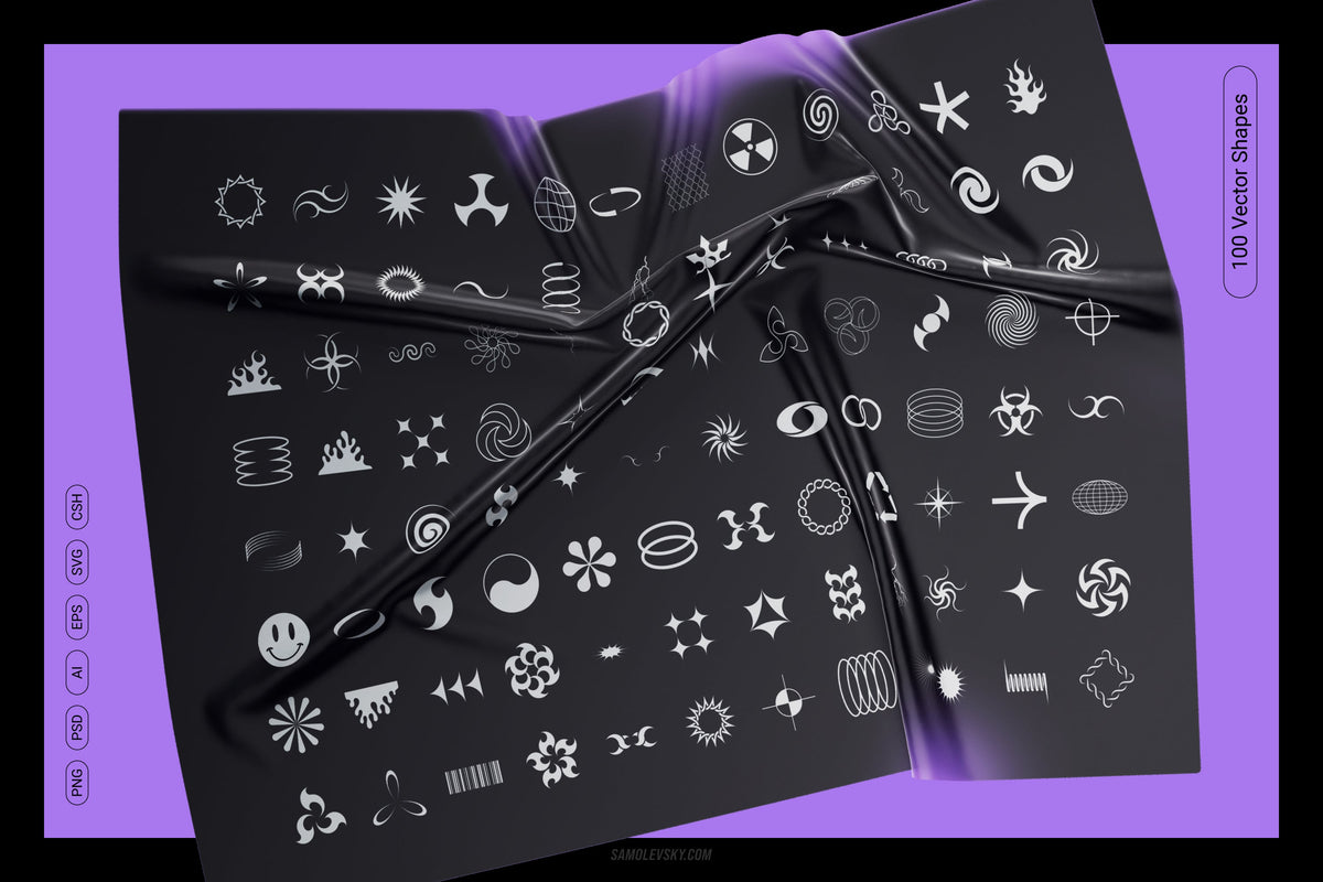 Aperçu 18 sur 26 de Chrome and Vector - Abstract Shapes Bundle, ressource Vectors par Samolevsky