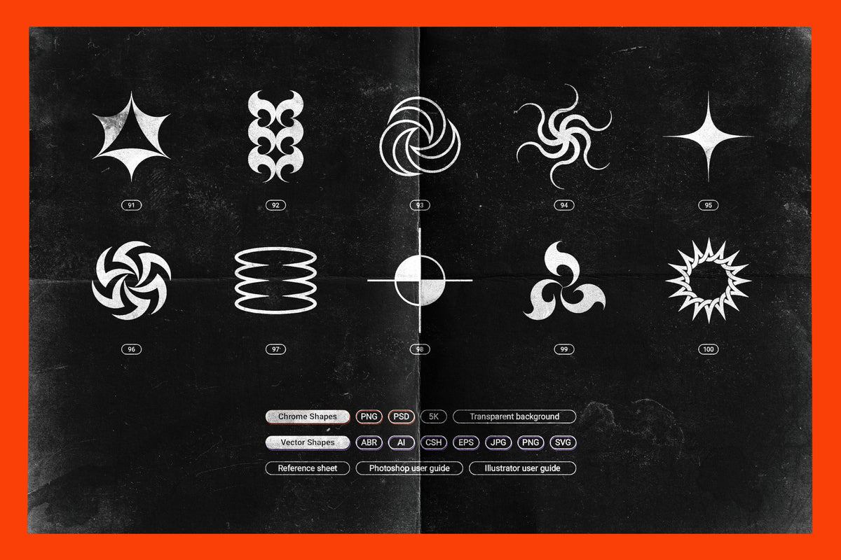 Aperçu 25 sur 26 de Chrome and Vector - Abstract Shapes Bundle, ressource Vectors par Samolevsky