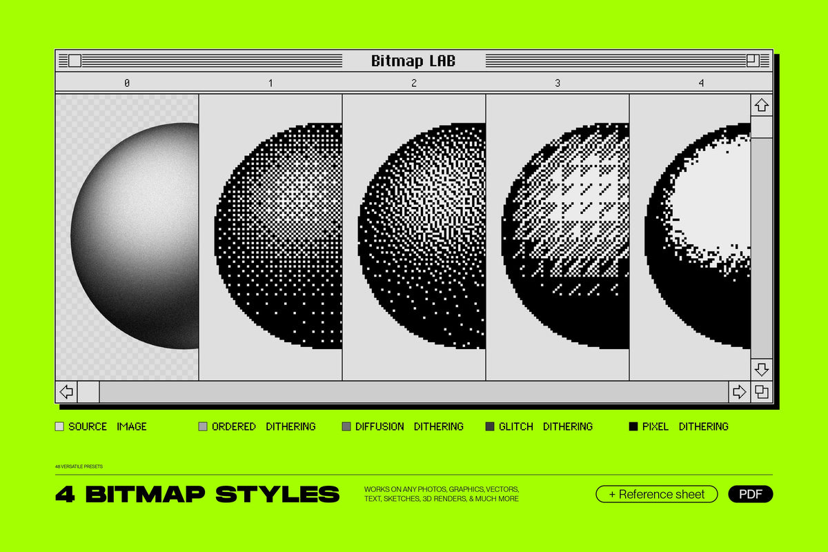 Aperçu 4 sur 31 de Bitmap Lab - One-Click Pixel Halftone Action, ressource Vectors par Samolevsky