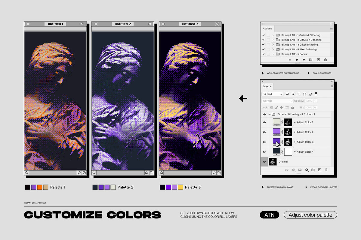 Aperçu 21 sur 31 de Bitmap Lab - One-Click Pixel Halftone Action, ressource Vectors par Samolevsky