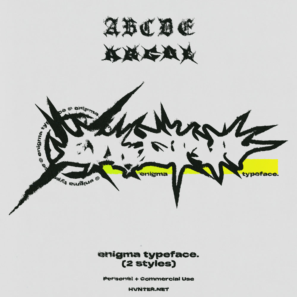 Aperçu principal de Enigma Typeface, ressource Fonts par HYTRAPE